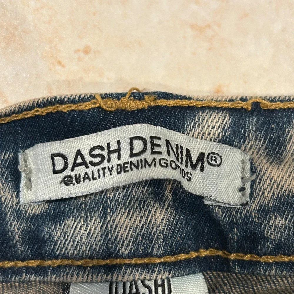 Dash Denim‎ Jeans Mens 32x30 Blue Distressed Biker Moto Acid Wash Slim Stretch